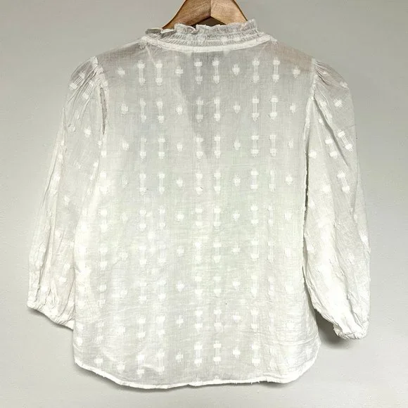 Zara Oyster Embroidered Blouse - Picture 6 of 10